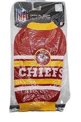 NFL Official Pets First Kansas City Chiefs Dog Sweater Cozy Knit Pet Sweater XS - Image 1 of 3