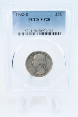 1932-D PCGS VF20 Washington Quarter Business Strike 25C - Image 1 of 2
