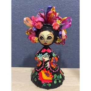Vintage 1960er Abelardo Ruiz mexikanische Volkskunst Pappmaché Mädchen Puppe Figur - Bild 1 von 9