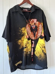 VTG Y2K BOOTZILLA BOOTSY COLLINS Dragonfly Button Shirt L PARLIAMENT FUNKADELIC - Picture 1 of 7
