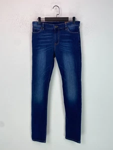 ASOS Dark Blue Faded Denim Skinny Slim Stretch Zip Fly 29W 32L - Picture 1 of 11