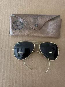 58/14MM VINTAGE B&L RAY BAN USA G15 CABLE WRAP-AROUNDS ARISTA AVIATOR SUNGLASSES - Picture 1 of 24