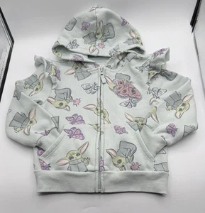 Star Wars Baby Yoda Grogu Girls Fleece Lined Hoodie Jacket - Picture 1 of 13