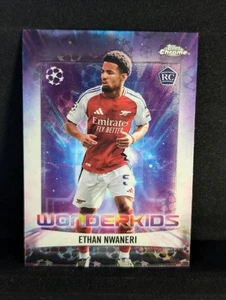 2024/25 Topps UEFA UCC Chrome Logofractor Ethan Nwaneri Wonderkids Rookie - Picture 1 of 2