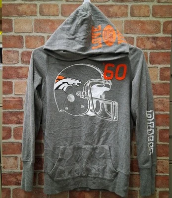 Victoria Secret Ltd Edition NFL Denver Broncos Love You Gray Hoodie Medium  - Image 1 of 4