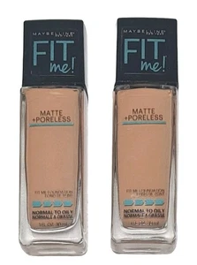 Base Maybelline New York Fit Me Lote de 2 Mate Sin Poros 322 Miel Cálida NUEVA - Imagen 1 de 3