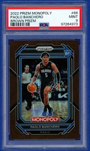 PAOLO BANCHERO RC 2022-23 PANINI PRIZM MONOPOLY # 66 BROWN PRIZM RC /249 PSA 9 - Picture 1 of 2
