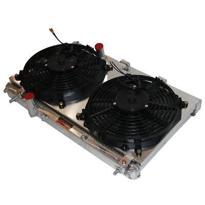 SPAWON Fit Dodge Plymouth Chrysler Neon 95-99 Aluminum Radiator+Fan Shroud 2Row - Image 1 of 4