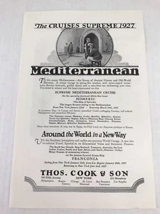 1926 Vintage Print Ad Mediterranian Cruise Thos Cook & Sons - Picture 1 of 3