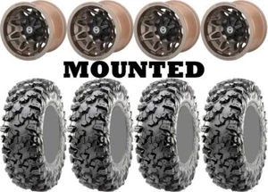 Kit 4 Maxxis Carnivore R/T Tires 28x10-14 on Moose 416X Bronze Wheels CAN - Picture 1 of 5