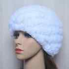 Women Warm Real Rex Rabbit Fur Hat Snow Cap Winter Hats Knit Beanies Fluffy Hat