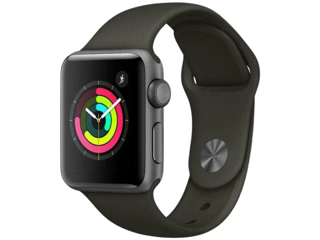 Apple Watch Series 3 38mm Space Gray Aluminum Case with White Sport Band (GPS) (MR352LL/A)