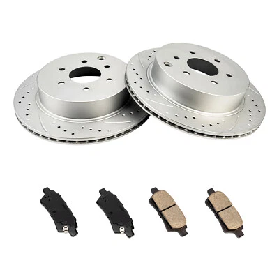 Rear Drilled Brake Rotors + Ceramic Pads For Nissan Pathfinder 2005 2006-2012 - Изображение 1 из 4