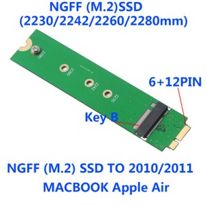 M.2 (NGFF) SSD Adapter Card for 2010-2011 MACBOOK Air A1369 A1370