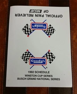 "RARO DE COLECCIÓN ""GOODY'S 1992 NASCAR PROGRAMA CUP WINSTON - BUSCH GRAND NATIONAL" - Imagen 1 de 1