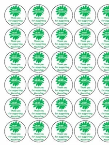 30 x Macmillan Thank you 1,5" PAPEL DE ARROZ PREMIUM PRECORTE Taza Rematones - Imagen 1 de 1