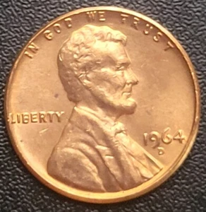 1964 D Denver U.S. Lincoln Memorial Penny Free S&H BIN604 - Foto 1 di 2