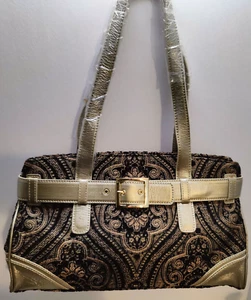 Helen Welsh Hand Bag/ Purse ~ Magnetized Snap Closure ~ Tapestry & Faux Leather - Picture 1 of 10