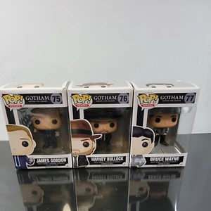 Gotham Funko POP! Heroes James Gordon #75 Harvey Bullock #76 Bruce Wayne #77 Lot - Picture 1 of 9