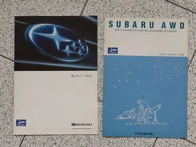 Depliant Brochure SUBARU modelli 2003 + Sistema AWD  set 2 pezzi - Immagine 1 di 4