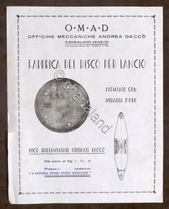OMAD Prospekt - Officine Mecc. Andrea Daccò - Atletica Launch Disc ca. 1920 - Bild 1 von 1