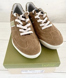 Hotter Escape Comfort Concept Suede Trainers Laced Leather NEW In Box UK Size 7 - Picture 1 of 9