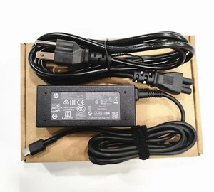 Genuine OEM 45W USB C AC Adapter Charger For HP Chromebook 934739-850 L43407-001 - Picture 1 of 6
