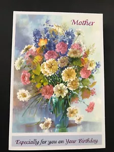 Mother birthday card, floral design, verse,  7" x 5" - Picture 1 of 4