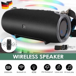 40W Tragbarer Wireless Bluetooth 5.0 Lautsprecher Stereo Subwoofer SD Musicbox - Bild 1 von 17