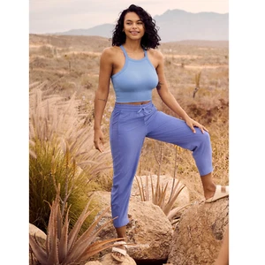 Athleta Arrival Dark Adonis Blue Periwinkle Purple Polyester Ankle Pants Size 12 - Picture 1 of 19