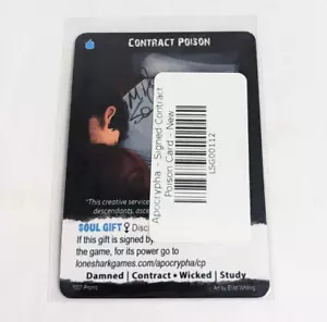 APOCRYPHA Brettspiel VERTRAGSGIFT Karte SIGNIERT Mike Selinker Lone Shark Games - Bild 1 von 2