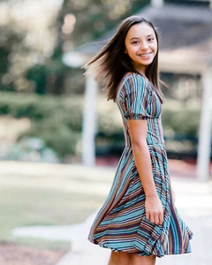 Vestido Campesino Omi Jo Bien Vestido Lobo Juniors Otoño Rayas Talla S Pequeño Nuevo con Etiquetas - Imagen 1 de 2