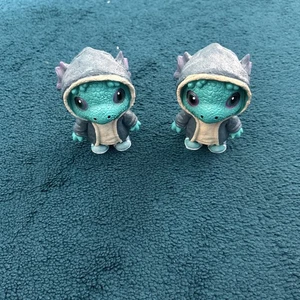Dragon Cute Dinosaur Figurines Statues Resin Sculpture Table Decor Ornament x2 - Picture 1 of 3