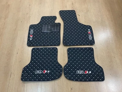 Luxury Leather Car Mats for Audi S3 2003-2012 8P , Set of 4 , Made to Order Foto 1 de 4