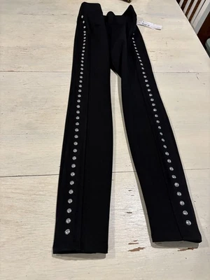 Bar III Pants Womens XS Black Pull On studded sides elastic waist - Imagem 1 de 4