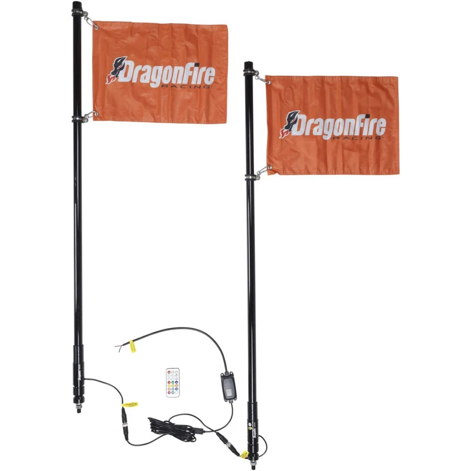 DragonFire Racing Spiral LED Lighted Whips - Smoke - 4' - Pair 522807 — 第 1/3 张图片