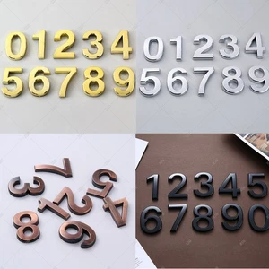 3D Letterbox House Numbers Chrome Sticker Self Adhesive for Wall, Door Mount 0-9 - Picture 1 of 78