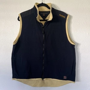 Tommy Hilfiger Fleece Pullover Vintage Vest Zipper Lion Logo Blue Men's XL - Picture 1 of 9