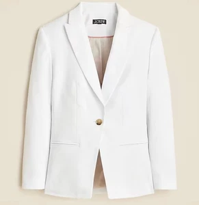 $248 New J.Crew Alexandra blazer in stretch linen blend In White Size Petite 0 - Picture 1 of 10