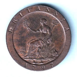 Great Britain. 1797 George 111 - "Cartwheel" Penny.. aEF - Picture 1 of 4