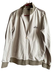 Chaqueta deportiva Billabong color crema tostado retro cremallera completa manga larga para hombre talla mediana - Imagen 1 de 7