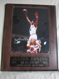 JULIUS ERVING 'NBA ALL STAR MVP' LIMITED ED. 388 OF 1,000 SIGNED PHOTO PLAQUE - Picture 1 of 5