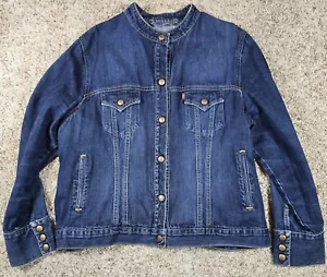 Vntg LEVI'S Jean Jacket Denim Trucker Snap Up Easy Rider Biker Adult M Red Tab - Picture 1 of 6