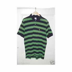 BROOKS BROTHERS Navy & Green Striped Herren Kurzarm Piqué Poloshirt Gr. L - Bild 1 von 7