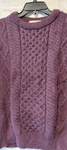 Aran Pullover Market Damen Herren Größe XXL 100% Wolle Fischerpullover Burgund - Bild 1 von 8