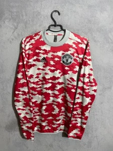 Manchester United Training Football Fleece Sweatshirt Jacket Adidas Men Size S - Picture 1 of 8