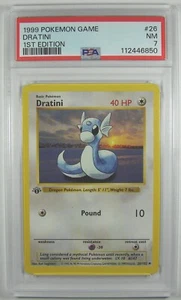 Pokémon 1999 Base Set 1ST EDITION DRATINI 26/102 PSA 7 RARE - Picture 1 of 2