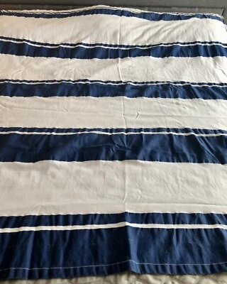 Panel de cortina de ducha Tommy Hilfiger náutico azul y blanco a rayas mezcla de algodón Foto 1 de 4