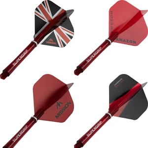 Harrows Supergrip Dart Stems Shafts + Red Standard Flights Combo - Picture 1 of 5