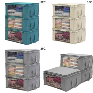 Manta acolchada grande para ropa bolsa de almacenamiento organizador de tela caja con cremallera bolsa armario - Imagen 1 de 15